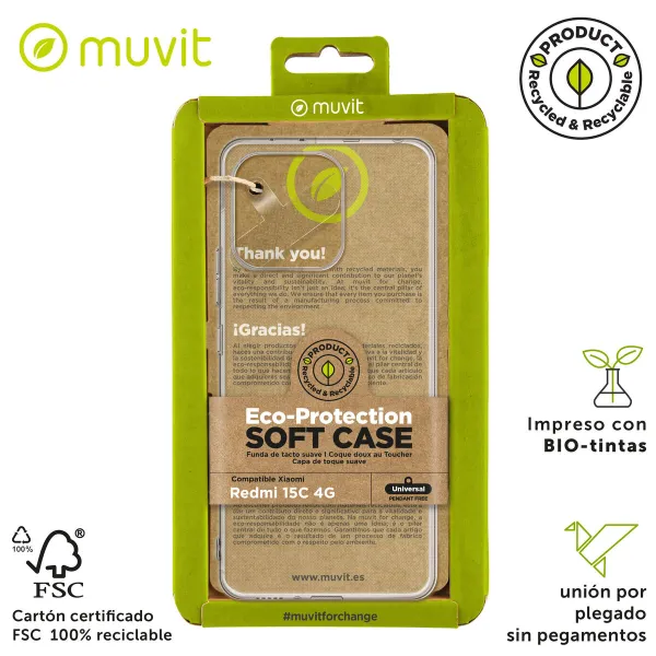 Pārvietojams Pārsegs Muvit for Change Redmi 15C 4G Caurspīdīgs