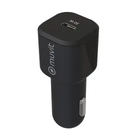 USB Car Charger Muvit Black 30 W