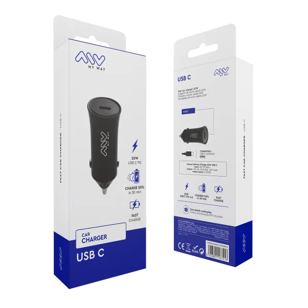 Auto Lādētājs Myway Melns 20 W
