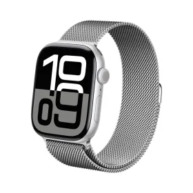 Crong Milano Steel - Stainless Steel Strap for Apple Watch 38/40/41/42 mm (Silver)