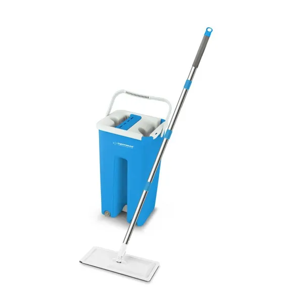 Mop with Bucket Esperanza EHS004 Sinine Valge Mikrofiiber