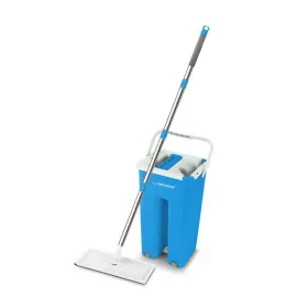 Mop with Bucket Esperanza EHS004 Sinine Valge Mikrofiiber