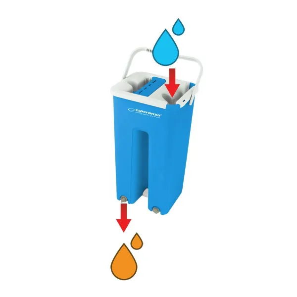 Mop with Bucket Esperanza EHS004 Sinine Valge Mikrofiiber