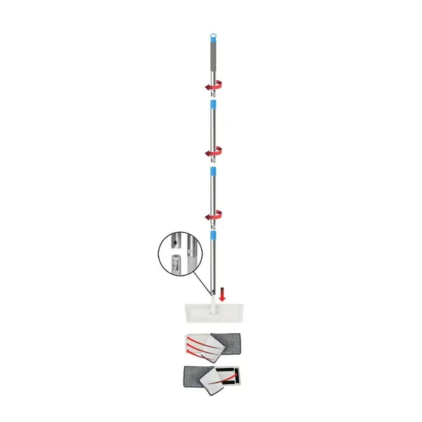 Mop with Bucket Esperanza EHS004 Sinine Valge Mikrofiiber