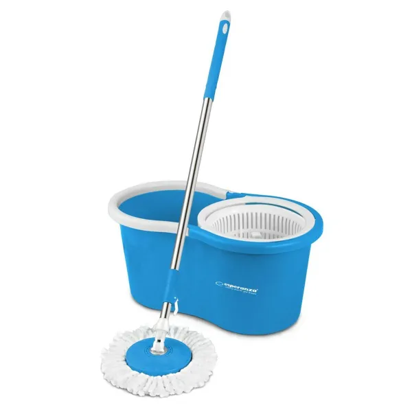 Mop with Bucket Esperanza EHS005 Sinine Valge Mikrofiiber