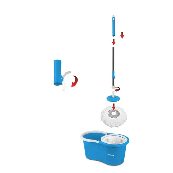 Mop with Bucket Esperanza EHS005 Sinine Valge Mikrofiiber