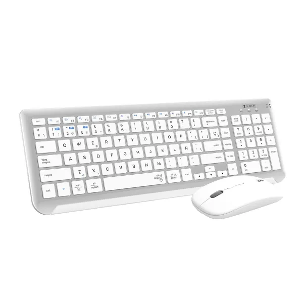 Klaviatūra un Bezvadu Pele Subblim SUBKBC-DCEP10 Sudrabains Spāņu Qwerty