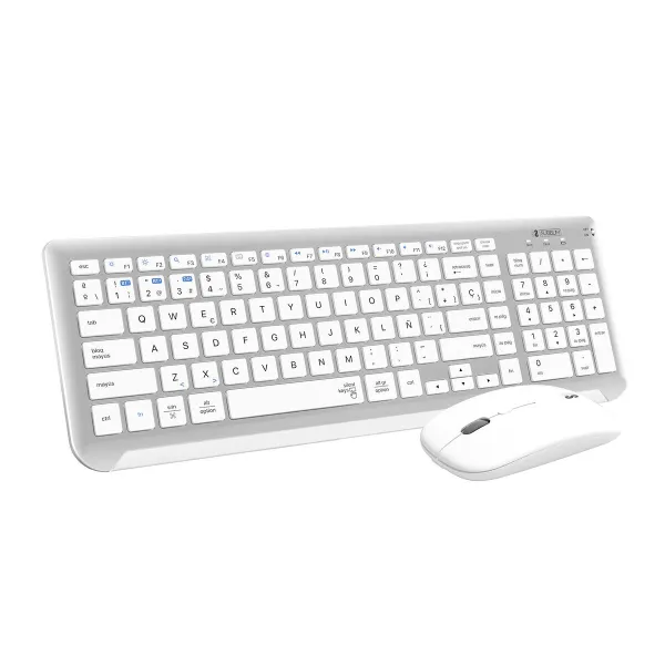 Klaviatūra un Bezvadu Pele Subblim SUBKBC-DCEP10 Sudrabains Spāņu Qwerty