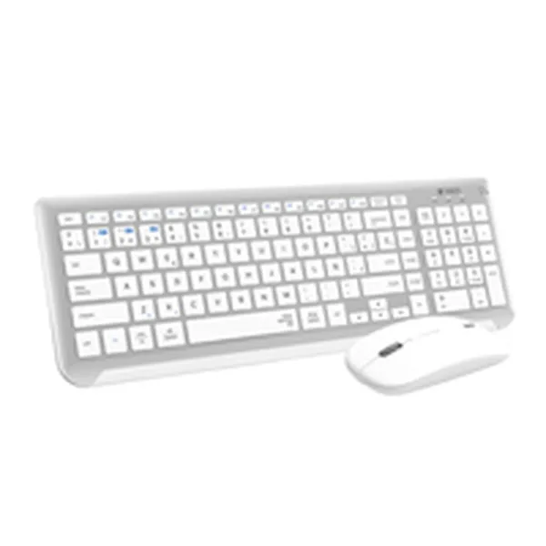 Klaviatūra un Bezvadu Pele Subblim SUBKBC-DCEP10 Sudrabains Spāņu Qwerty