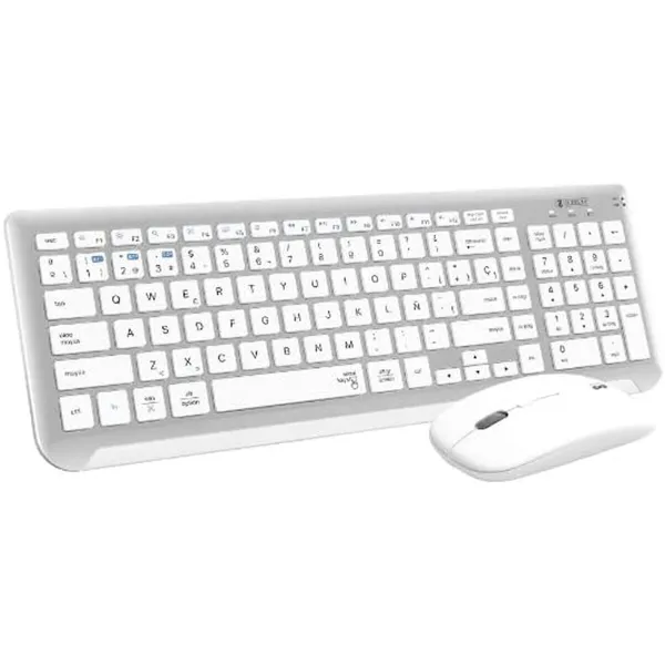 Klaviatūra un Bezvadu Pele Subblim SUBKBC-DCEP10 Sudrabains Spāņu Qwerty