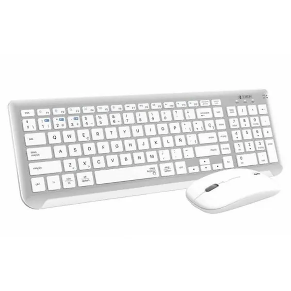 Klaviatūra un Bezvadu Pele Subblim SUBKBC-DCEP10 Sudrabains Spāņu Qwerty