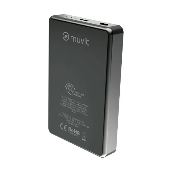 Powerbank Muvit for Change Melns Alumīnijs 10000 mAh
