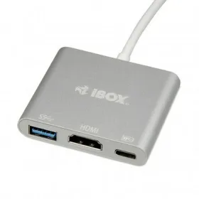 USB šakotuvas Ibox IUH3CFT1 Balta Sidabras