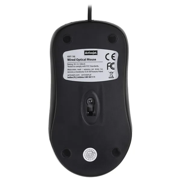 Optiskā pele Activejet AMY-146 Melns 1000 dpi