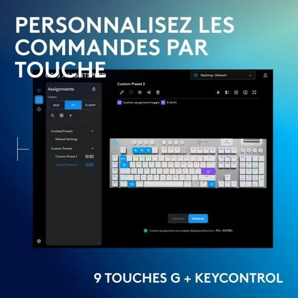 Bezvadu Klaviatūra Logitech G915 X Balts AZERTY