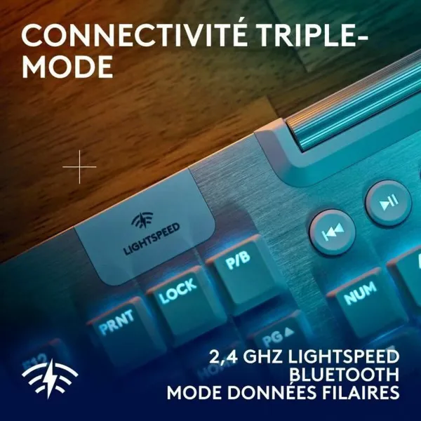 Bezvadu Klaviatūra Logitech G915 X Balts AZERTY