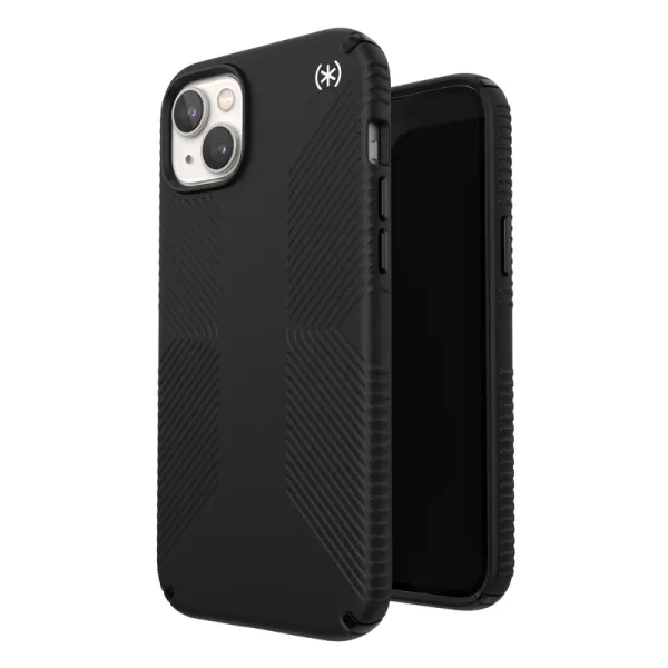 Speck Presidio2 Grip MagSafe - Anti-slip iPhone 14 Plus Case (Black / Black / White)