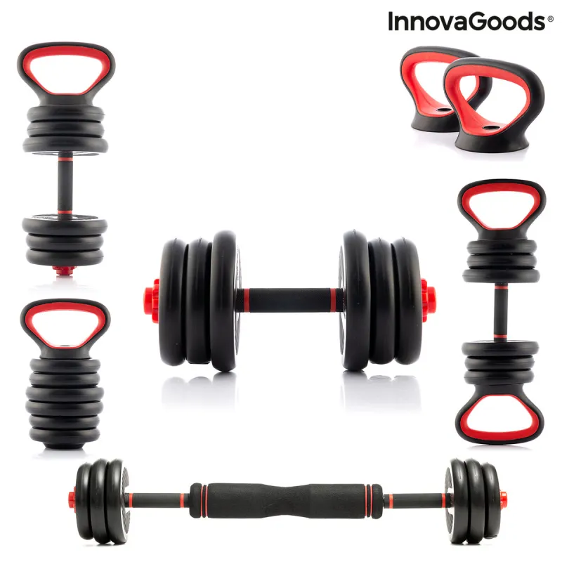 Reguliuojamų svarmenų rinkinys 6 viename su pratimų vadovu Sixfit InnovaGoods