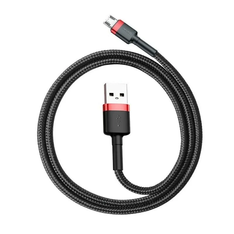 USB to mikro USB kabelis Baseus Cafule Melns Sarkans 2 m