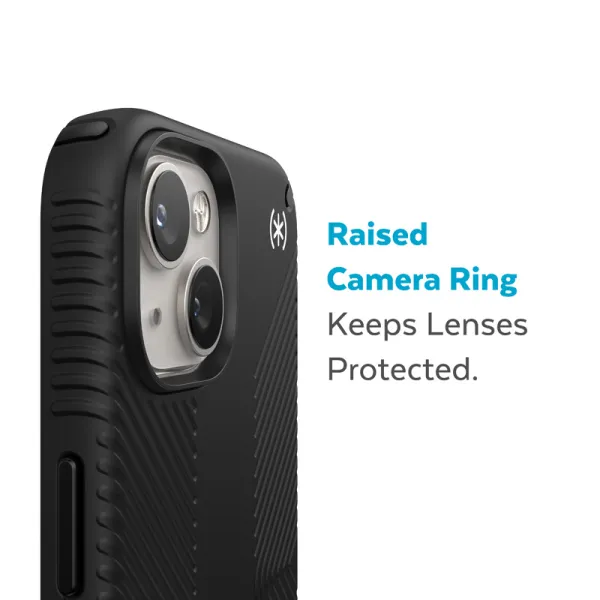 Speck Presidio2 Grip MagSafe - Anti-slip iPhone 14 Plus Case (Black / Black / White)