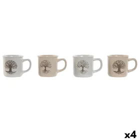 Mug Home ESPRIT White Beige Traditional Tree of Life 330 ml (4 Units)