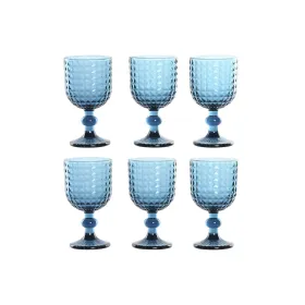 Setti laseja Home ESPRIT Sininen Kristalli 260 ml (6 osaa)