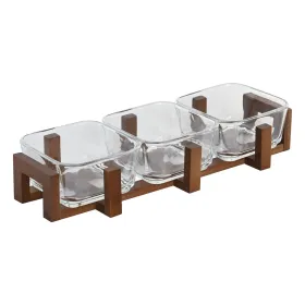 Välipalatarjotin Home ESPRIT Läpinäkyvä Luonnollinen 300 ml 32 x 12 x 6 cm