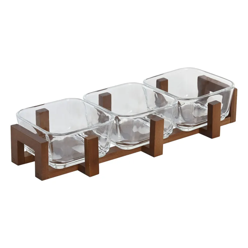 Užkandžių dėklas Home ESPRIT Skaidrus Natūralus 300 ml 32 x 12 x 6 cm