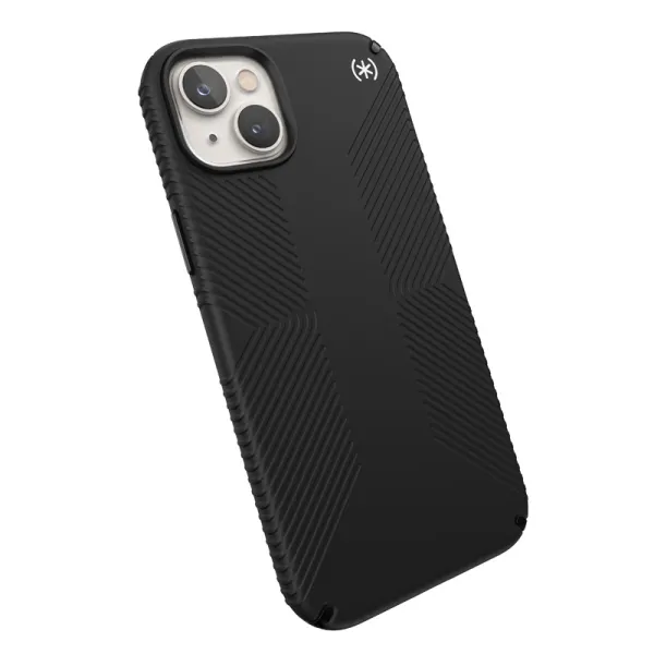 Speck Presidio2 Grip MagSafe - Anti-slip iPhone 14 Plus Case (Black / Black / White)