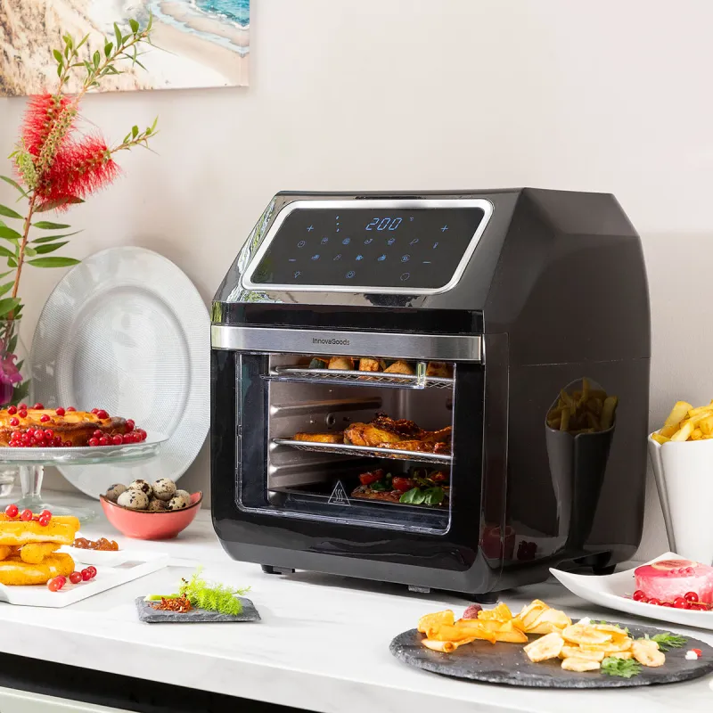 Airfryer InnovaGoods Musta 1800 W 12 L Ruostumaton teräs (Kunnostetut Tuotteet B)
