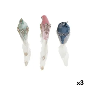 Новогоднее украшение DKD Home Decor Разноцветный Птица 25 x 7 x 6 cm (3 штук)