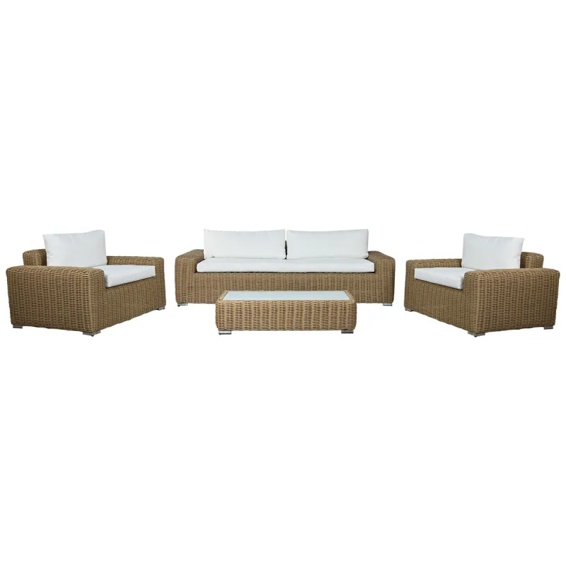 Sodo baldai Home ESPRIT Balta Ruda Rusvai gelsva Šviesiai rudas 248 x 85 x 80 cm 222 x 85 x 80 cm (4 Dalys)