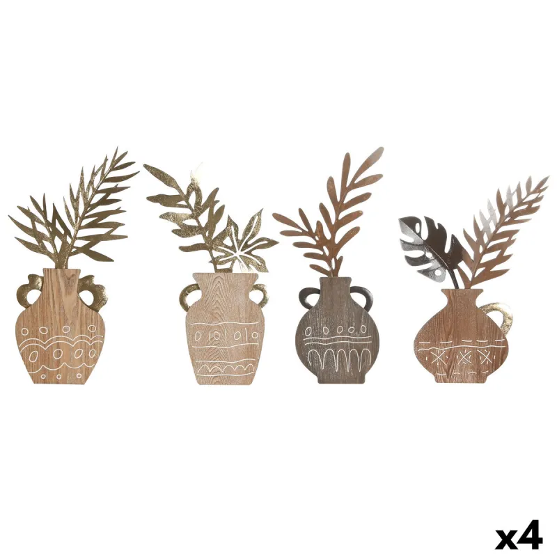 Decorative Figure Home ESPRIT Natural Vase Boho 28,5 x 2 x 50 cm (4 Units)