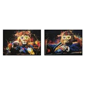 Картина с LED Home ESPRIT Чёрный современный 93 X 3 X 63 CM (2 штук)