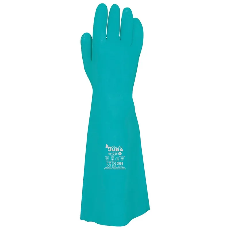 Work Gloves JUBA Green Nitrile Satin finish Pool