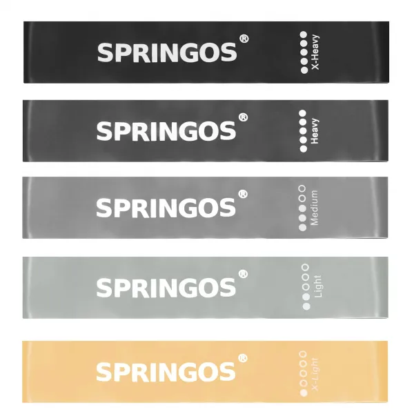Exercise resistance bands, multicolored set Springos FA0132