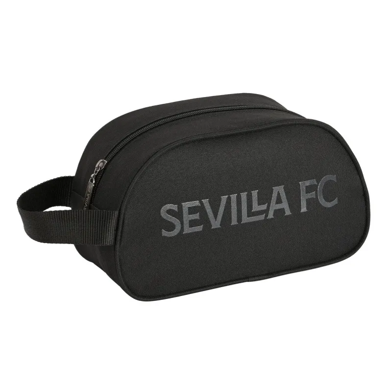 School Toilet Bag Sevilla Fútbol Club Teen Black Sporting 26 x 15 x 12 cm