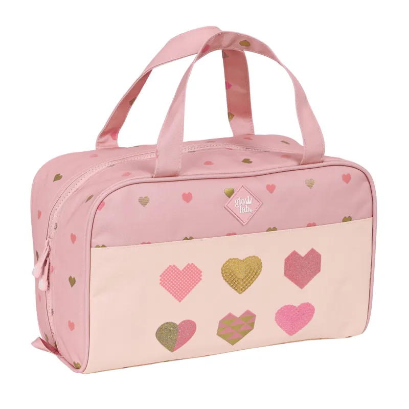 Школьный несессер Glow Lab Hearts Розовый 31 x 14 x 19 cm