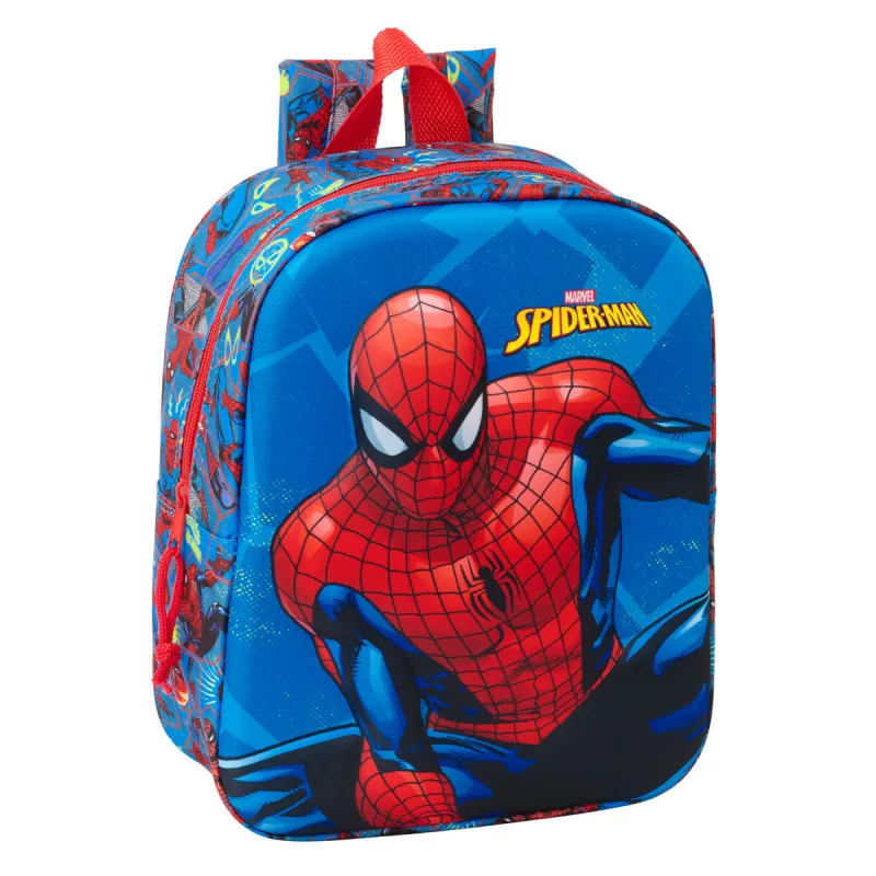 Vaikiškas krepšys Spider-Man Raudona Tamsiai mėlyna 22 x 27 x 10 cm 3D