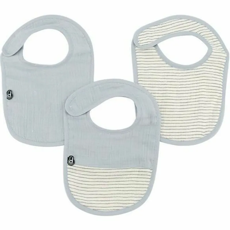 Bib Domiva Blue Cotton 3 Pieces (3 Units)