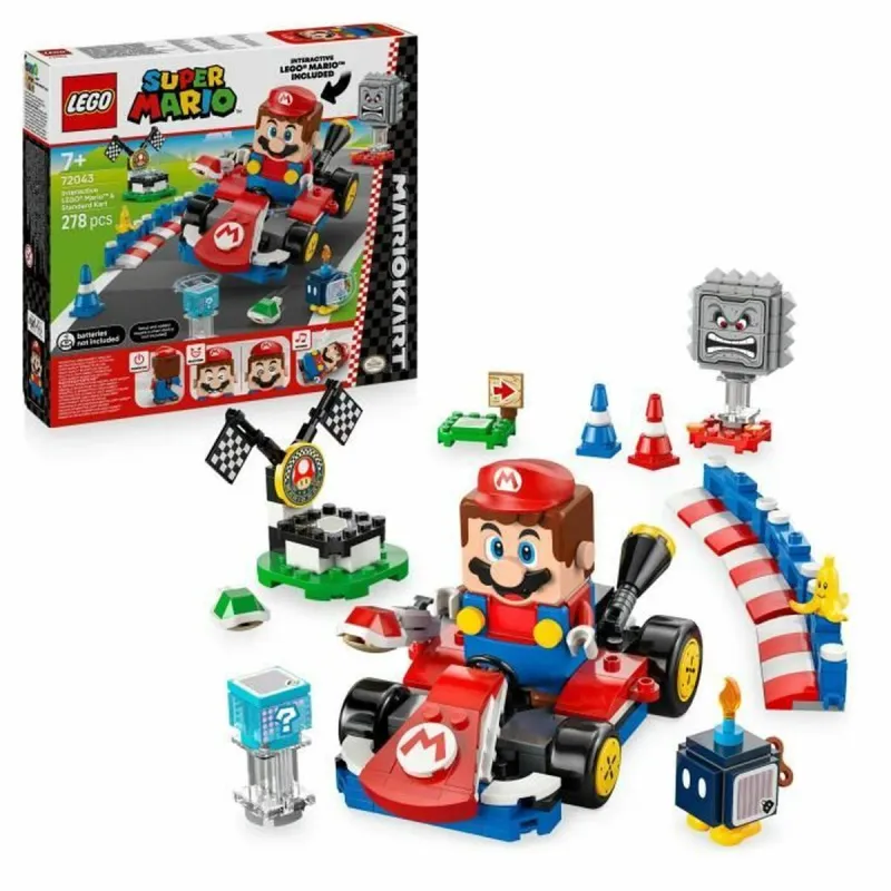 Rakennussetti Lego 72043 Interactive LEGO Mario and Standard Kart 278 Kappaletta