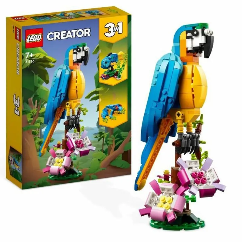 Celtniecības Komplekts Lego Creator 31136 Exotic parrot with frog and fish 3-vienā 253 Daudzums