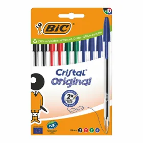 Kuulakärkikynäsetti Bic Cristal Sininen Musta Punainen Vihreä (10 osaa)