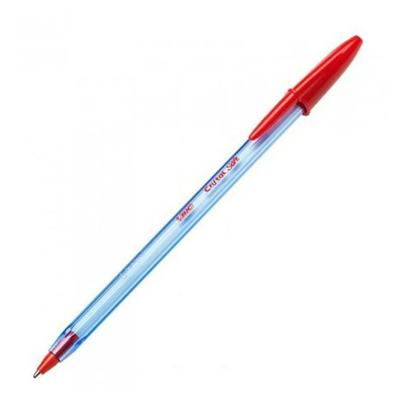 Kynä Bic Cristal Soft Punainen Läpinäkyvä 1-2 mm 50 Kappaletta (50 osaa)