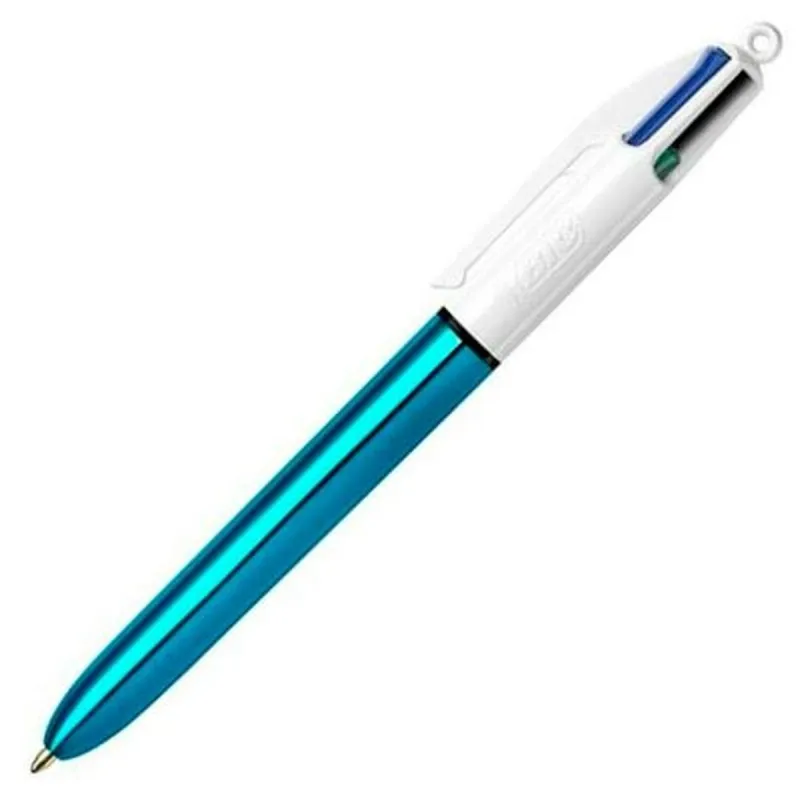Pildspalva Bic Shine Silver Balts (12 Daudzums)
