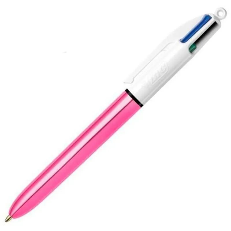 Kynä Bic Shine Silver Valkoinen Pinkki (12 Kappaletta)