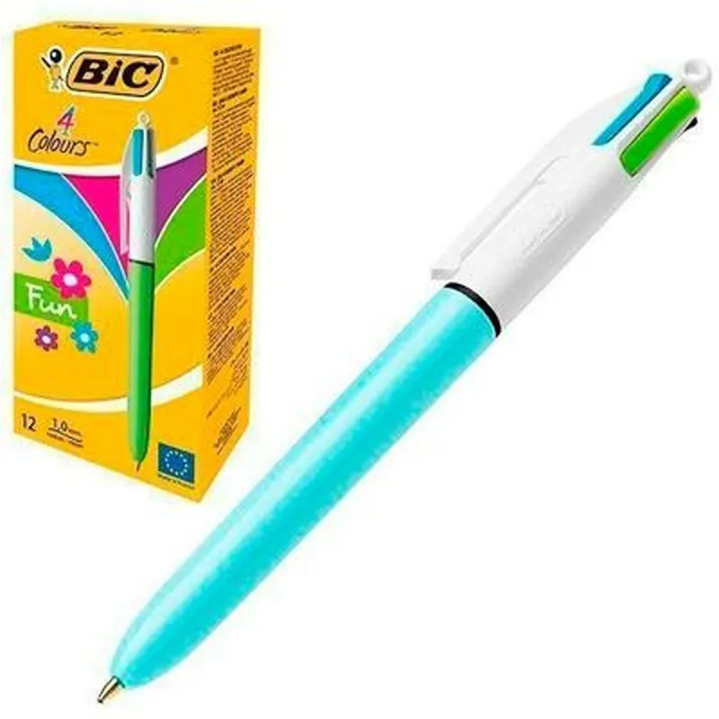 Rašiklių rinkinys Bic Fun Mėlyna Balta (12 Dalys)