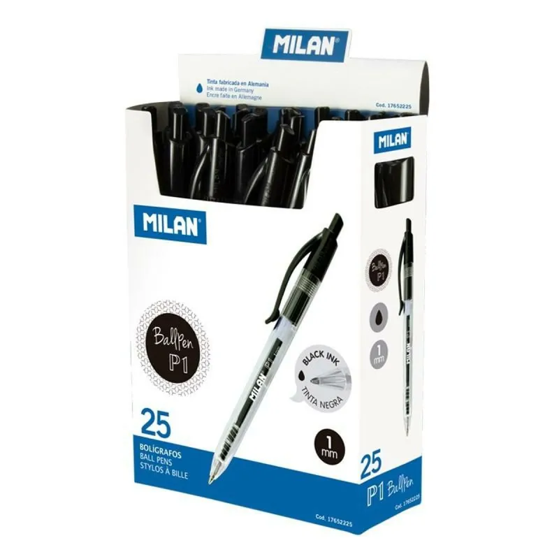 Karžygio Ženklas Milan P1 Juoda 1 mm (25 Dalys)