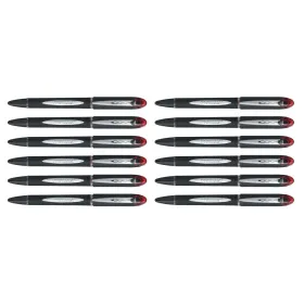 Liquid ink ballpoint pen Uni-Ball Rollerball Jestsream SX-210 Red 12 Units