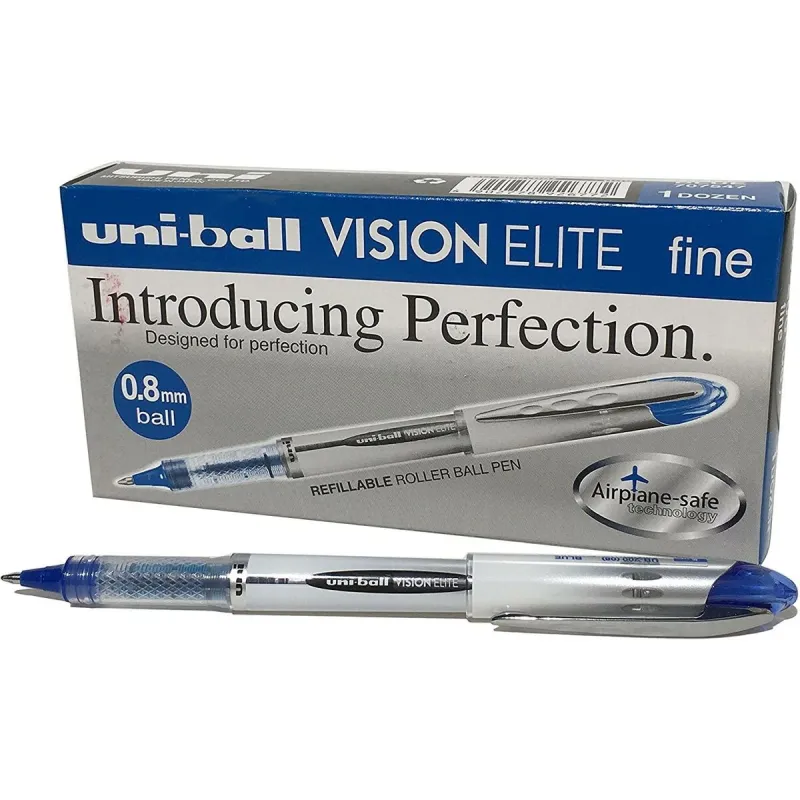 Šķidrās tintes pildspalva Uni-Ball Vision Elite UB-200 Tumši zils 0,6 mm (12 Daudzums)